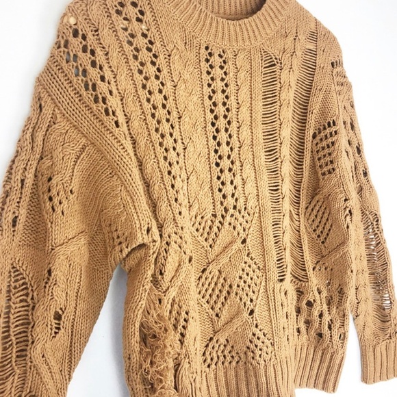 New with Tags 360 Cashmere Women’s Carmel Tenley Cable Knit Neutral Soft Sweater - Picture 5 of 16